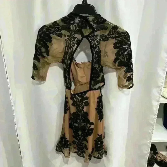 For love and lemons, tan, and black mini dress - Picture 2 of 5